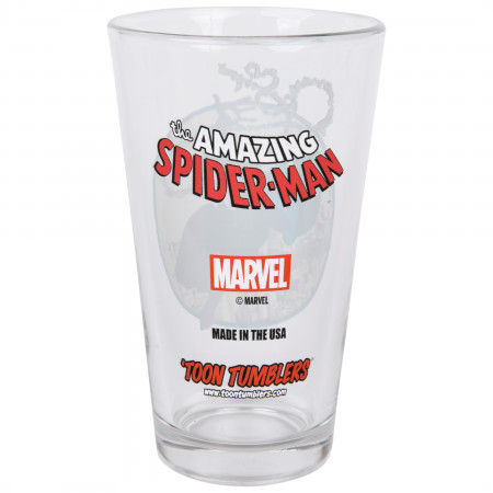 Spider-Man Marvel Comics Classic Black-Suit Web Slinging Toon Tumblers Pint Glass